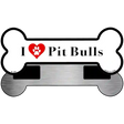 I Love Pit Bulls Novelty Metal Bone Magnet B-136 3.5" x 9" Magnet (B)