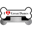 I Love Great Danes Novelty Metal Bone Magnet B-140 3.5" x 9" Magnet (B)