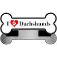 I Love Dachshunds Novelty Metal Bone Magnet B-141 3.5" x 9" Magnet (B)