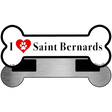 I Love Saint Bernards Novelty Metal Bone Magnet B-144 3.5" x 9" Magnet (B)