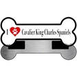I Love Charles Spaniels Novelty Metal Bone Magnet B-149 3.5" x 9" Magnet (B)