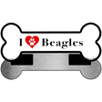 I Love Beagles Novelty Metal Bone Magnet B-154 3.5" x 9" Magnet (B)