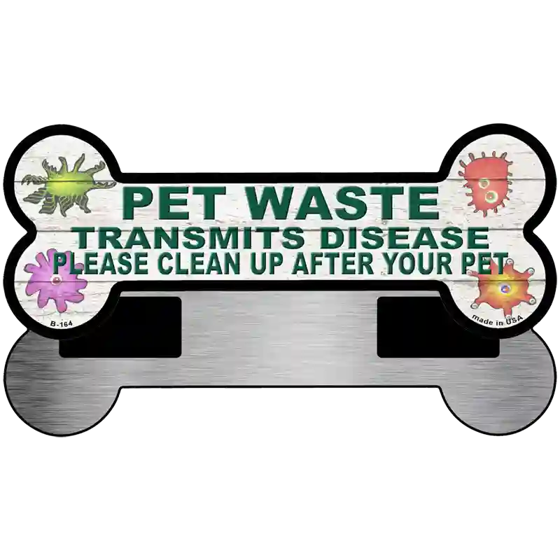 Pet Waste Novelty Metal Bone Magnet 3.5" x 9" Magnet (B)