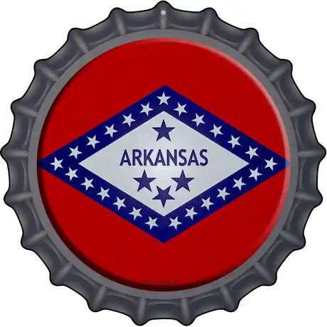 Arkansas State Flag Novelty Metal Bottle Cap Sign BC-103