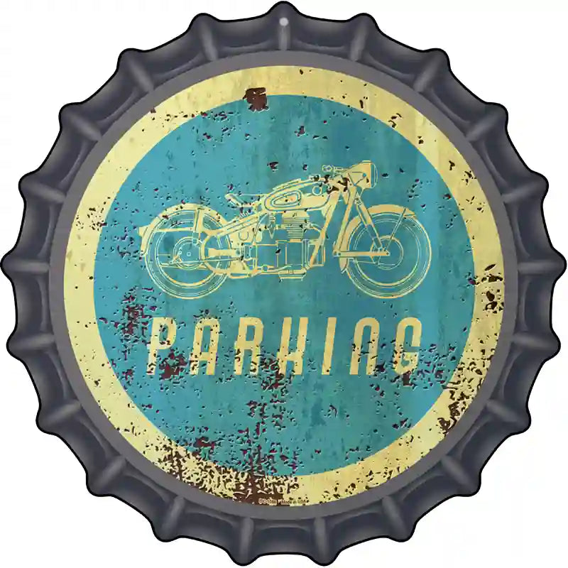 Motorcycle Parking Novelty Metal Bottle Cap Sign BC-1080