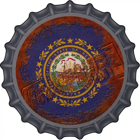 New Hampshire Rusty Stamped Novelty Metal Bottle Cap Sign BC-1194