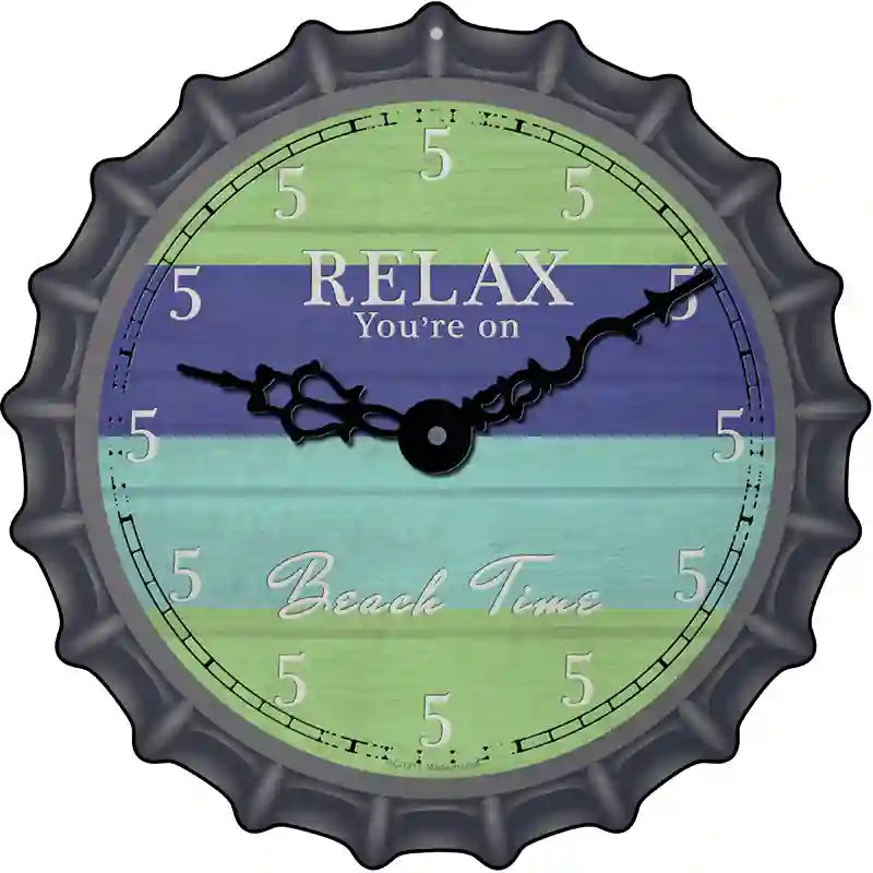 Youre On Beach Time Novelty Metal Bottle Cap Sign BC-1217