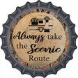 Scenic Route Novelty Metal Bottle Cap Sign 12" Sign (BC)