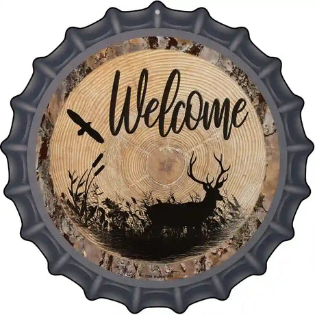 Welcome Elk Novelty Metal Bottle Cap Sign