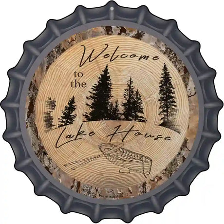Welcome to the Lake House Novelty Metal Bottle Cap Sign