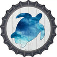 Sea turtle Silhouette Novelty Metal Bottle Cap Sign