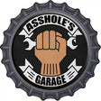 Assholes Garage Wrench Novelty Metal Bottle Cap Sign