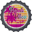 Beach Vibes Palm Novelty Metal Bottle Cap Sign
