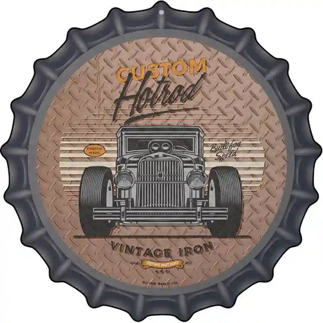 Built For Speed Hotrod Novelty Metal Bottle Cap Sign