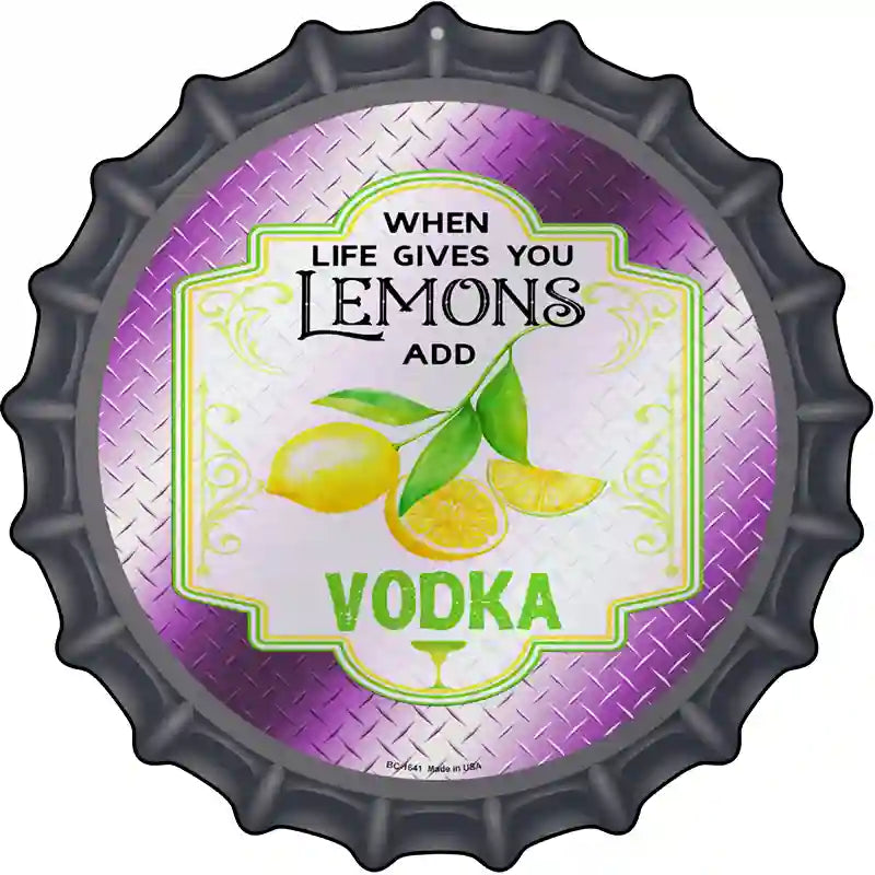 Add Vodka Purple Novelty Metal Bottle Cap Sign