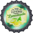 Make Lemonade Aqua Novelty Metal Bottle Cap Sign