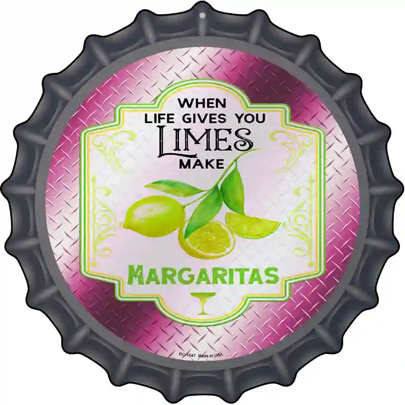 Make Margaritas Pink Novelty Metal Bottle Cap Sign