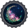 Moon and Flowers Novelty Metal Bottle Cap Sign