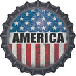 America Flag Background Novelty Metal Bottle Cap Sign