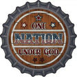 One Nation Wood Novelty Metal Bottle Cap Sign