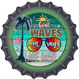 Boat Waves Sun Rays Novelty Metal Bottle Cap Sign