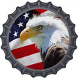 Eagle American Flag Novelty Metal Bottle Cap Sign BC-1845