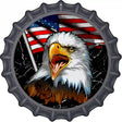 Eagle With Flag Novelty Metal Bottle Cap Sign BC-1850