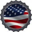 Waving American Flag Novelty Metal Bottle Cap Sign BC-1873