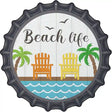 Beach Life Novelty Metal Bottle Cap Sign