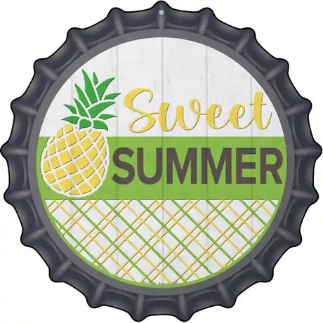 Sweet Summer Pineapple Novelty Metal Bottle Cap Sign