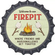 Welcome to our Firepit Novelty Metal Bottle Cap Sign