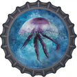 Jellyfish Blue Novelty Metal Bottle Cap Sign