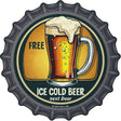Free Ice Cold Beer Next Door Novelty Metal Bottle Cap Sign BC-2050