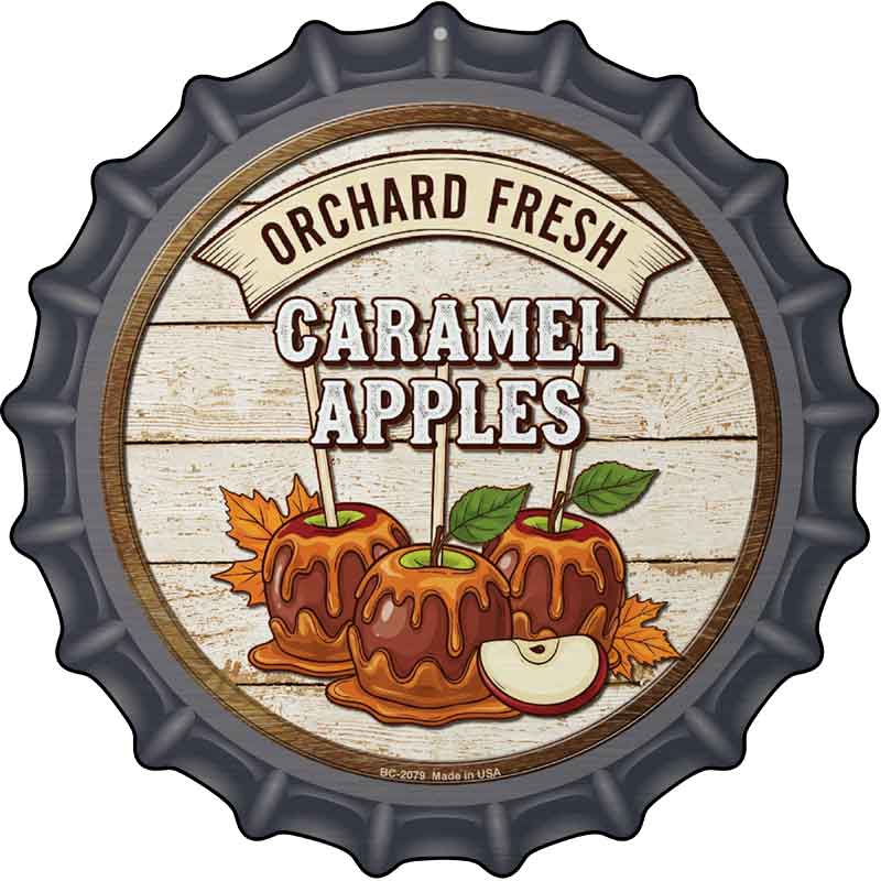 Caramel Apples Novelty Metal Bottle Cap Sign BC-2079