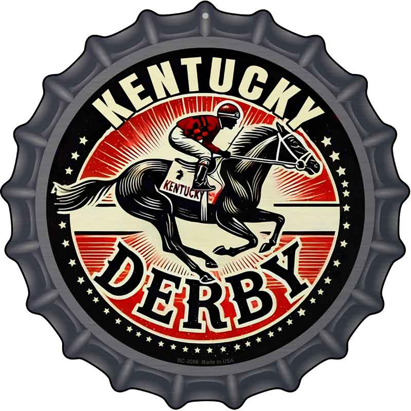Kentucky Derby Novelty Metal Bottle Cap Sign BC-2088