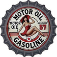 Motor Oil Gasoline Novelty Metal Bottle Cap Sign BC-2095 12" Sign (BC)