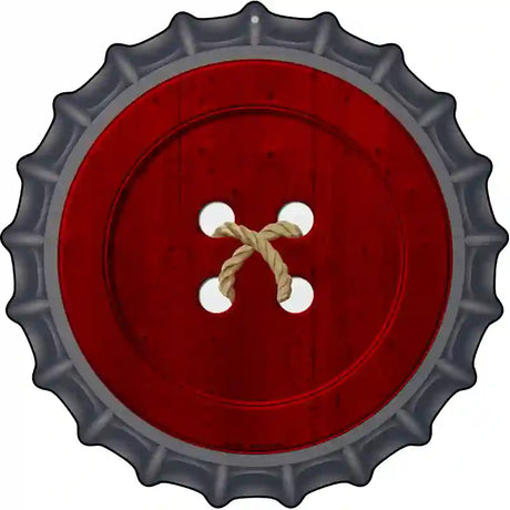 Red Button Novelty Metal Bottle Cap Sign BC-565