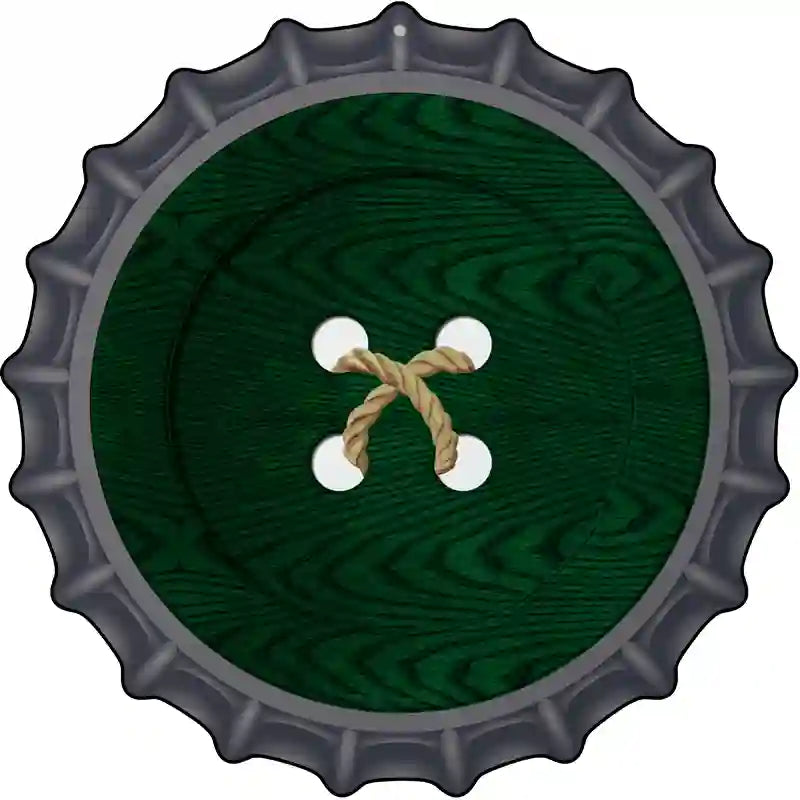 Green Button Novelty Metal Bottle Cap Sign BC-566