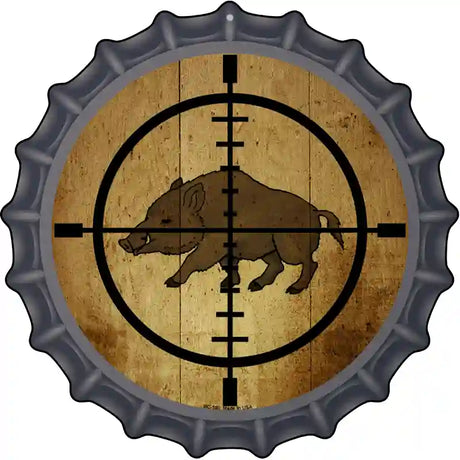 Boar Hunter Novelty Metal Bottle Cap Sign BC-580