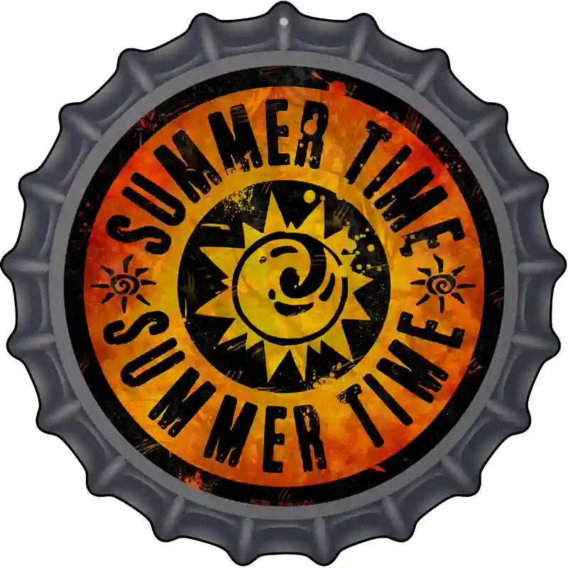 Summer Time Novelty Metal Bottle Cap Sign BC-589