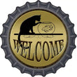 Welcome With Cat Novelty Metal Bottle Cap Sign BC-633