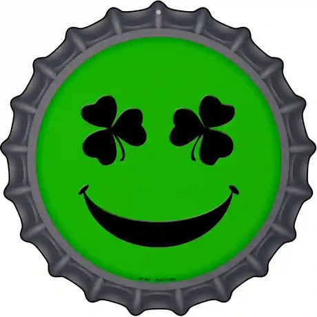 Shamrock Smiling Face Novelty Metal Bottle Cap Sign BC-651