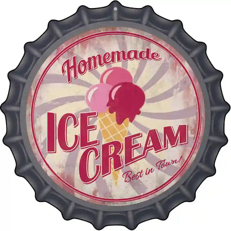 Homemade Ice Cream Novelty Metal Bottle Cap Sign BC-851