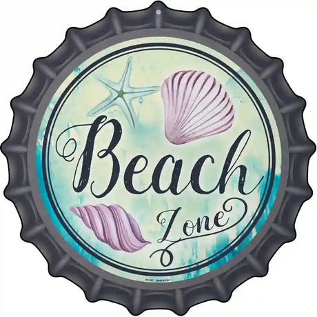 Beach Zone Novelty Metal Bottle Cap Sign BC-887