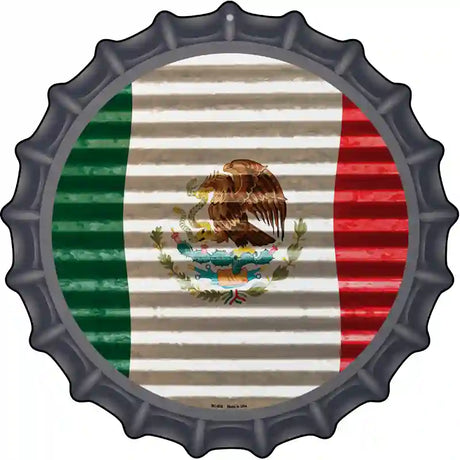 Mexico Flag Novelty Metal Bottle Cap Sign