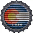 Colorado Flag Corrugated Effect Novelty Metal Bottle Cap Sign BC-916 12" Sign (BC)