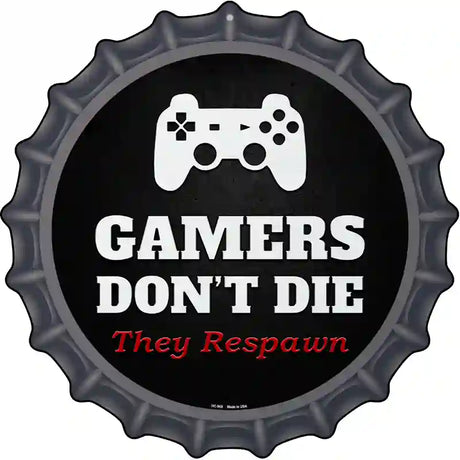 Playstation Gamers Dont Die Novelty Metal Bottle Cap Sign BC-965