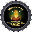 Welcome to the Firepit Novelty Metal Bottle Cap Sign BC-979