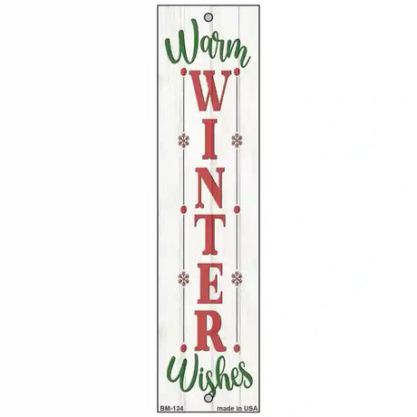 Warm Winter Wishes White Novelty Metal Bookmark BM-134