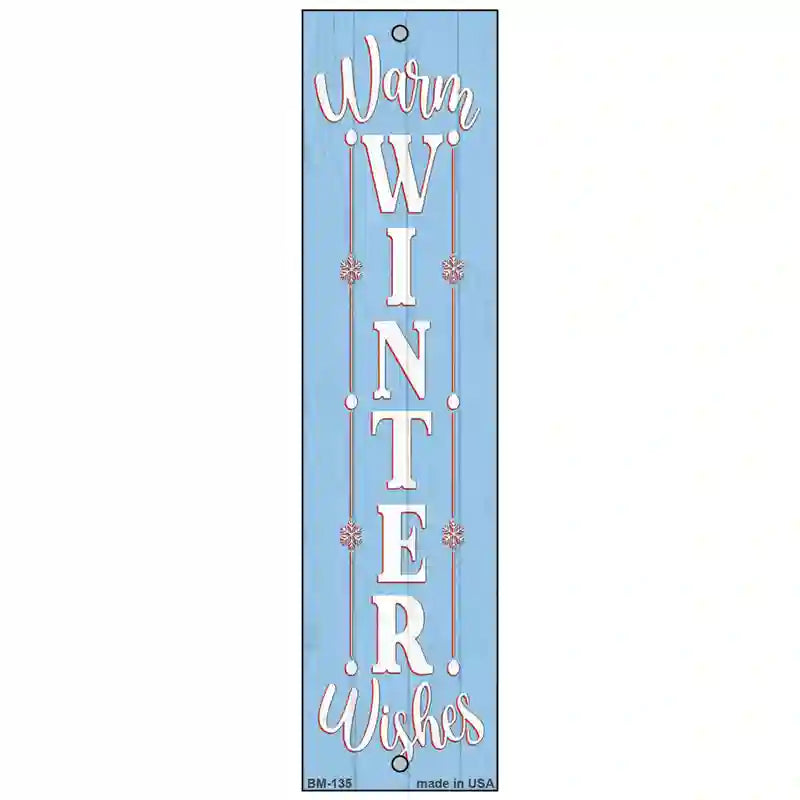 Warm Winter Wishes Blue Novelty Metal Bookmark BM-135